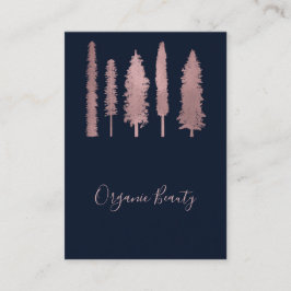 Blå & Rosa Guld Rosa Skog Träd Rustik Visitkort