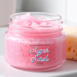 Blå Rosa Holografisk Klar Socker Skrubb Etikett