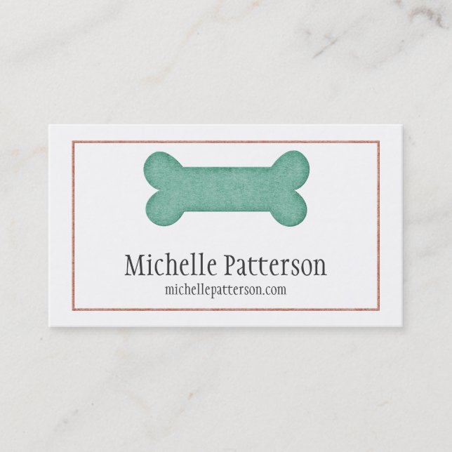 Blå/Rosa Hund Bone-Affärskort Visitkort (Framsida)