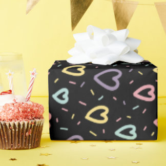 blå rosa konetti kärlek-formad presentförpackning  presentpapper