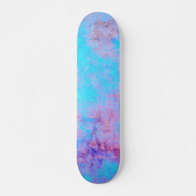 Blå Rosa Lila Abstrakt Mönster Skateboard (Framsida)