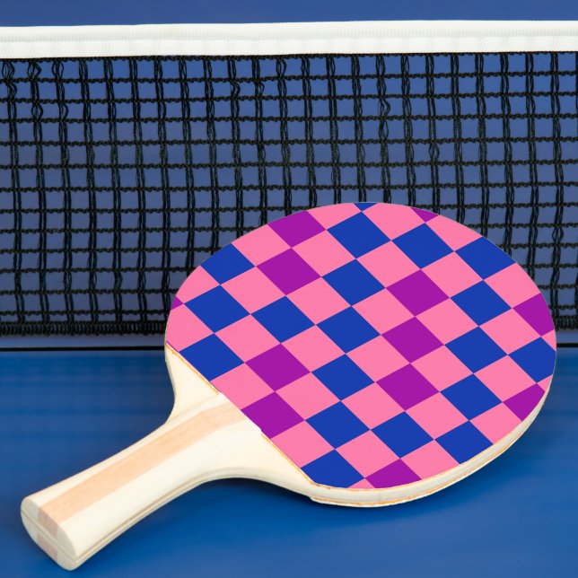 Blå Rosa Lila Rutig Mönsterdesign  Pingisracket (Insitu)