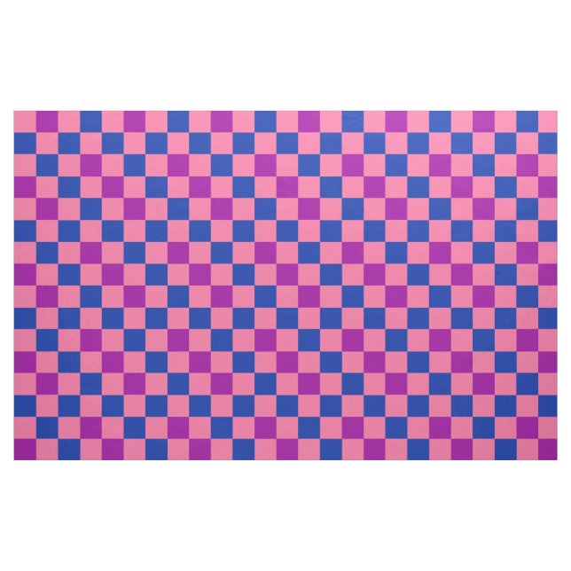 Blå Rosa Lila Rutig Mönsterdesign  Tyg (Fat Quarter)