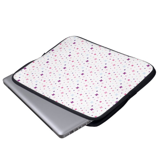 Blå Rosa Lila Stjärnor Kosmisk Rymd. Laptop Fodral (Framre botten)
