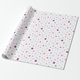 Blå Rosa Lila Stjärnor Kosmisk Rymd. Presentpapper