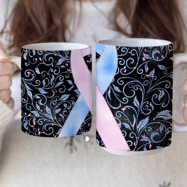 Blå Rosa Medvetandeslips Kaffe Kopps Design Kaffemugg (Skapare uppladdad)