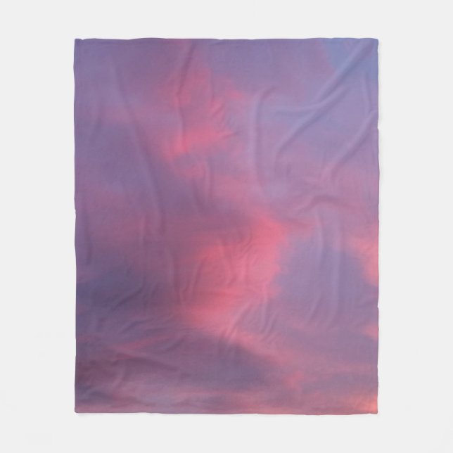Blå Rosa Moln Fleecefilt (Framsidan)