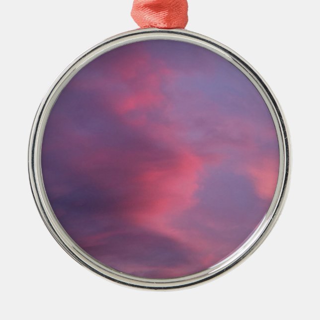 Blå Rosa Moln Julgransprydnad Metall (Framsidan)