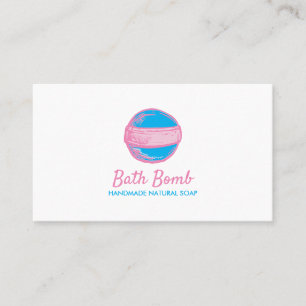 Blå Rosa Naturlig Tvål Logo Spa Badbomb Visitkort