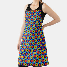 Blå Rosa och Gul ros Tile Apron