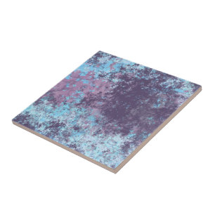 Blå, Rosa och Lila Marble Abstrakt Kakelplatta