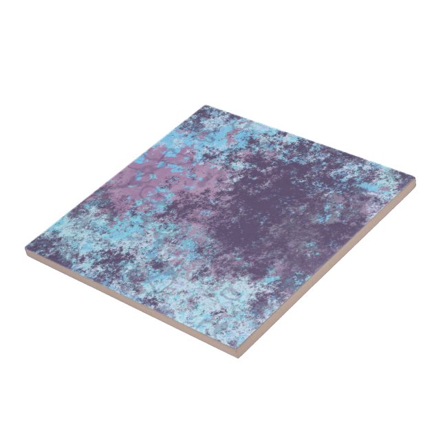 Blå, Rosa och Lila Marble Abstrakt Kakelplatta (Sidan)