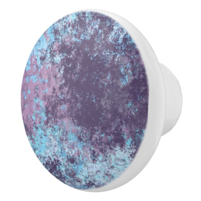 Blå, Rosa och Lila Marble Abstrakt Knopp (Höger)