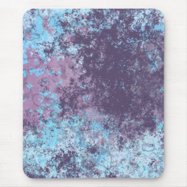Blå, Rosa och Lila Marble Abstrakt Musmatta (Framsidan)
