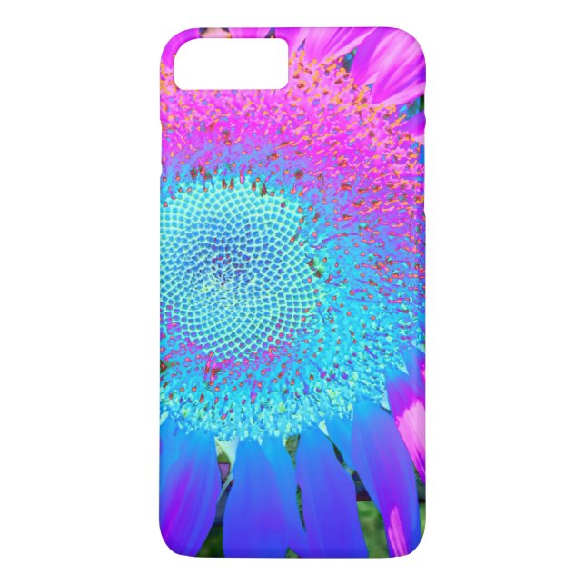 Blå Rosa och Lila Solros Case-Mate iPhone Skal (Baksida)