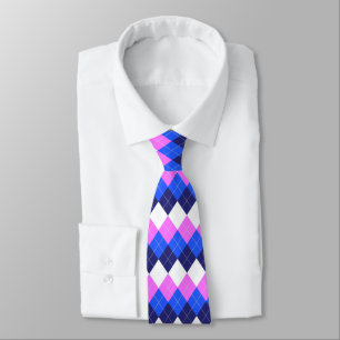 Blå, Rosa och vit argyle Slips