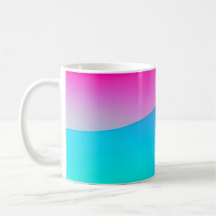 Blå rosa ombre vattenfärg abstrakt pastell kaffemugg