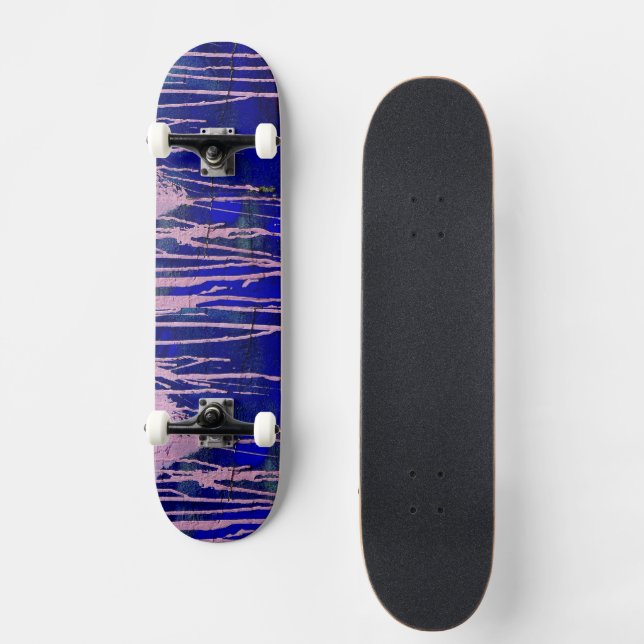 Blå rosa randig skateboard (Framsida)