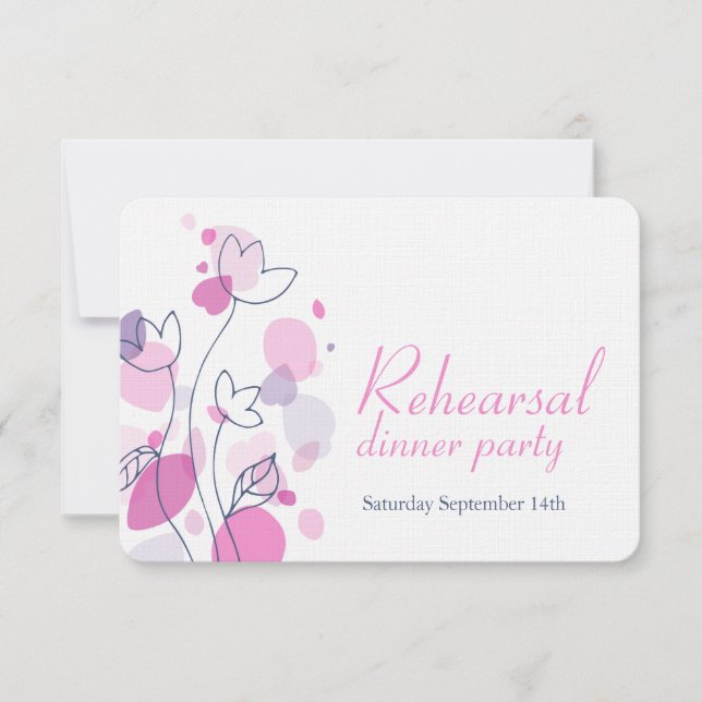 Blå rosa rehearsal inbjudan (Framsida)