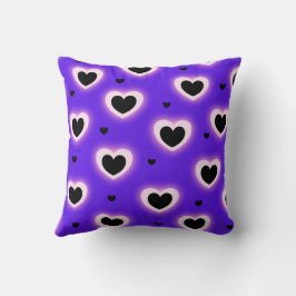 Blå Rosa Söt Mysig Modern Romantisk Chic Hjärta  Kudde