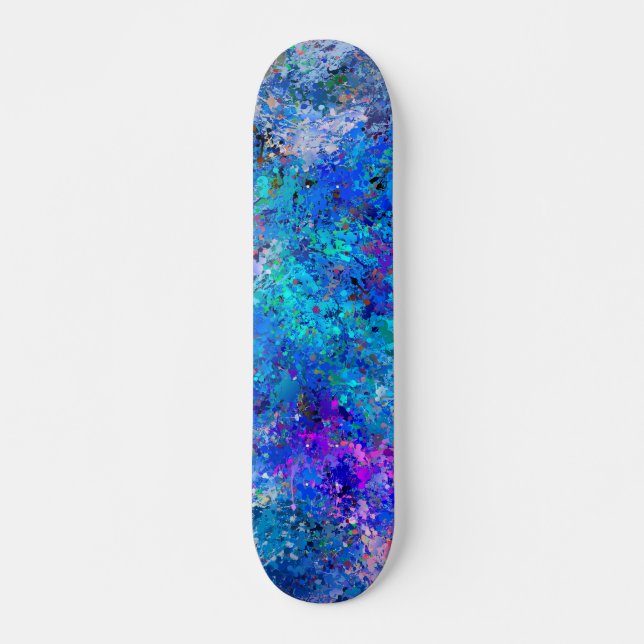 Blå Rosa - tarmtömning Abstraction Mini Skateboard Bräda 18,5 Cm (Framsida)
