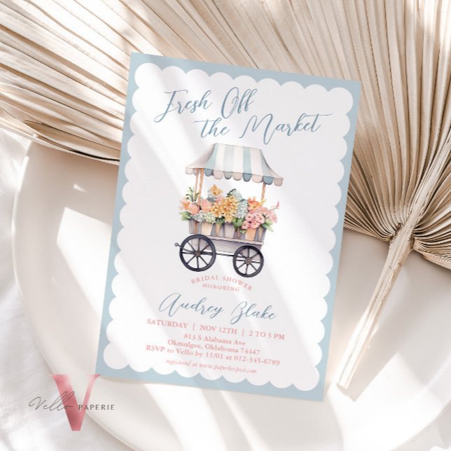 Blå Rosa utanför Inbjudningskort för möhippan (Skapare uppladdad)