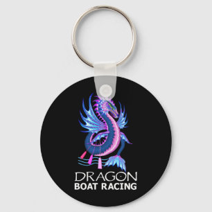 Blå Rosa Vatten Dragon Boat Tävla Nyckelring