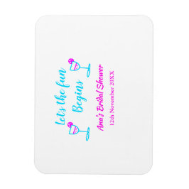 Blå rosa vin glas bröllopsfest låt oss ha kul från magnet