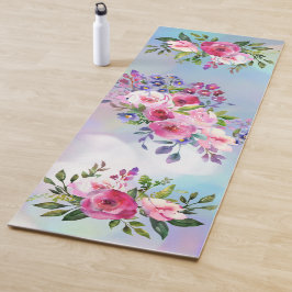 Blå Rosa Yoga Mat