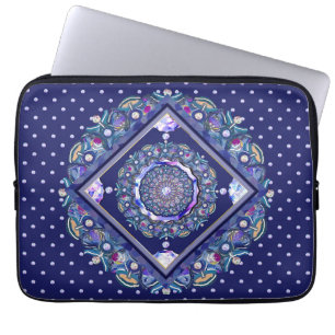 Blå rosace laptop fodral