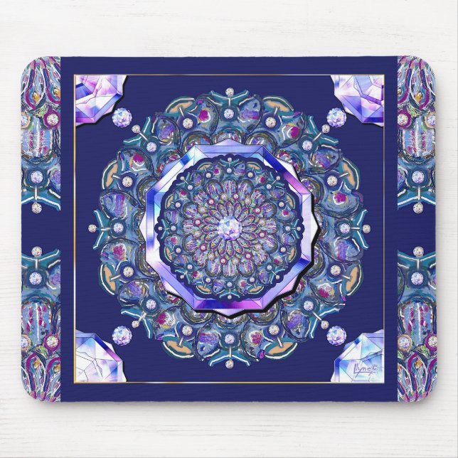 Blå rosace musmatta (Framsidan)