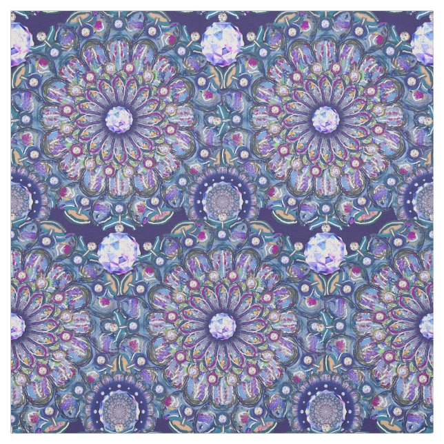 blå rosace tyg (Provkarta)