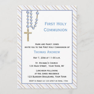 Blå Rosary Pärlor, Rand, Religiösa Inbjudan
