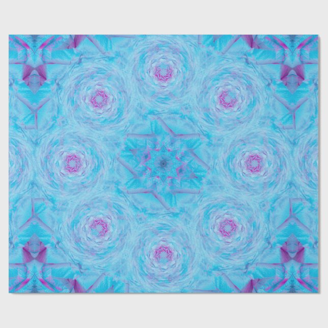 Blå Rosenspänne Presentpapper (Platt)
