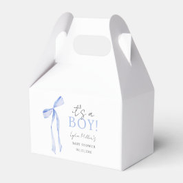 Blå rosett babykalasinbjudan, Pojke Baby Shower Presentaskar