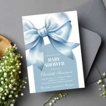 Blå rosett Babypojke Elegant Baby Shower