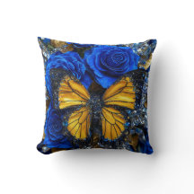 Blå rosor och fjäril