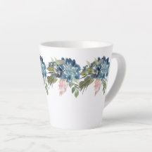 Blå Rosor och Iris Contemporary Latte Mugg