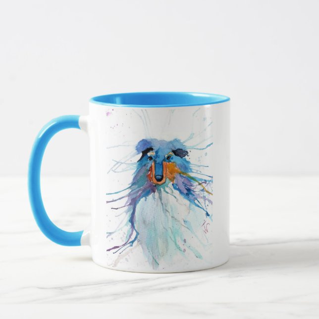 Blå Rough Collie-mugg Mugg (Vänster)