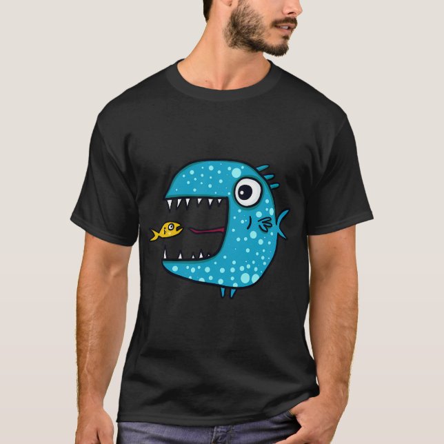 blå rovfisk t shirt (Framsida)