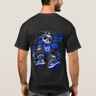 Blå Royal Bear Streetwear Grafisk T-Shirt