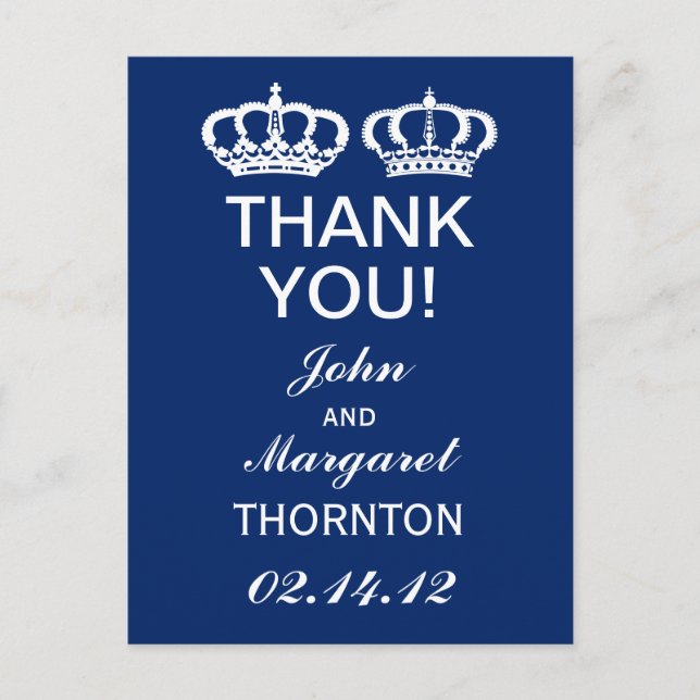 Blå Royal par Tack Vykort (Framsida)