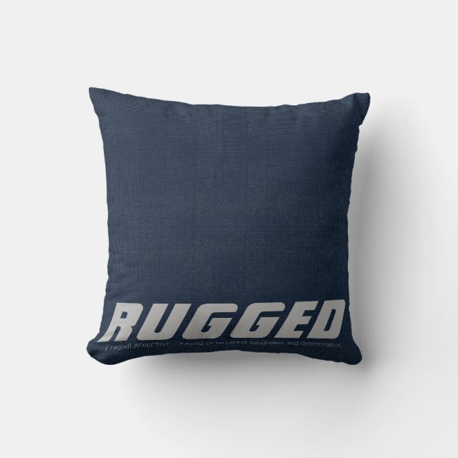 Blå RUGGED-tuff som fastställts främst Dekorativ k Kudde (Framsida)