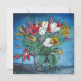 Blå rum Tulip Flowers Bouquet i Vas