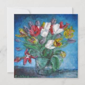 Blå rum Tulip Flowers Bouquet i Vas
