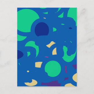 Blå runda lycklig tur vykort