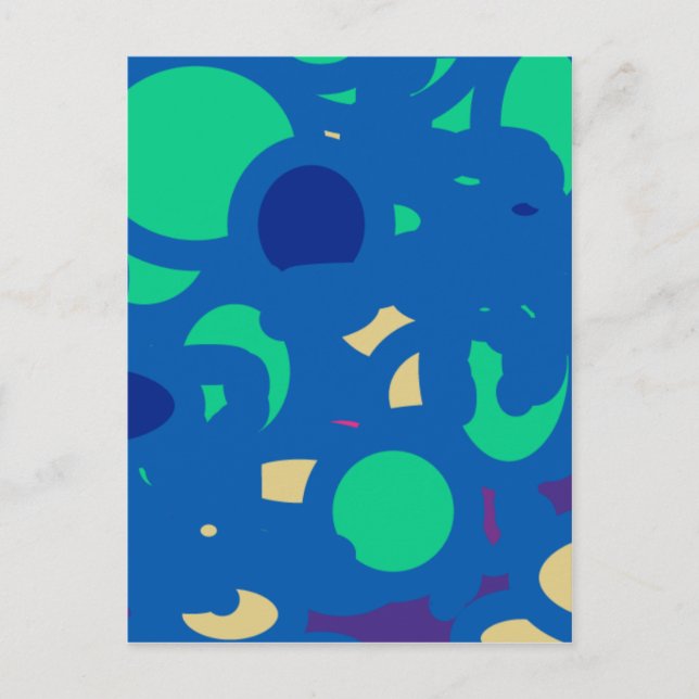 Blå runda lycklig tur vykort (Framsida)