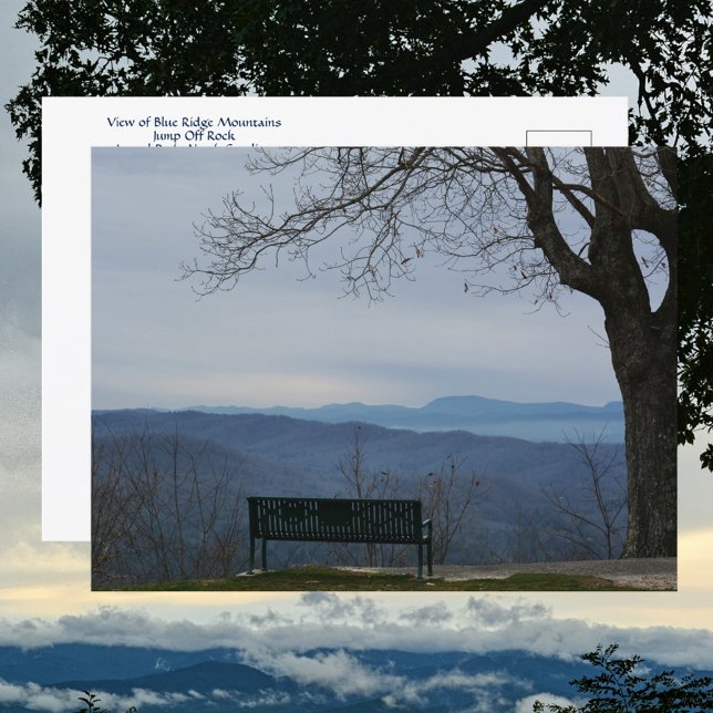 Blå rundbergsvy från Hoppa från Sten NC Vykort (Skapare uppladdad)