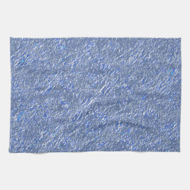 Blå rustic struktur med silver, effekt kökshandduk