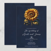 Blå Rustic Sunflower Bröllop 